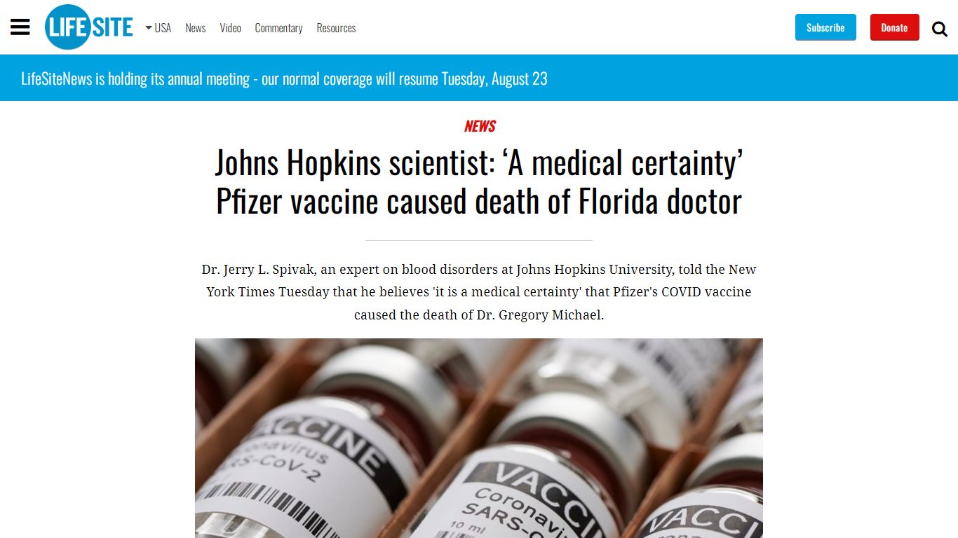 Johns Hopkins scientist: ‘A medical certainty’ Pfizer vaccine caused ...